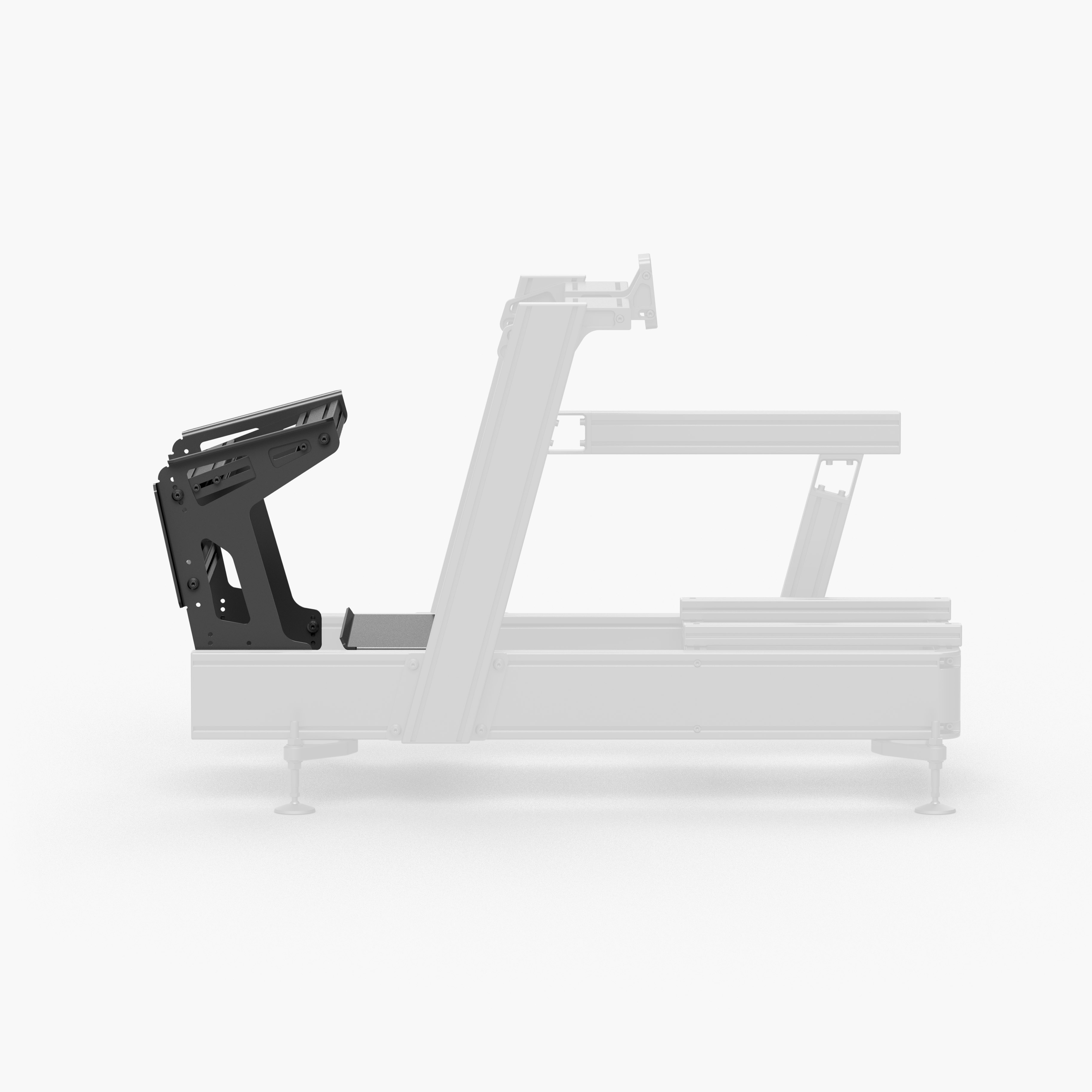 Inverted Pedal Rack mounted on a Sim-Lab cockpit (render).