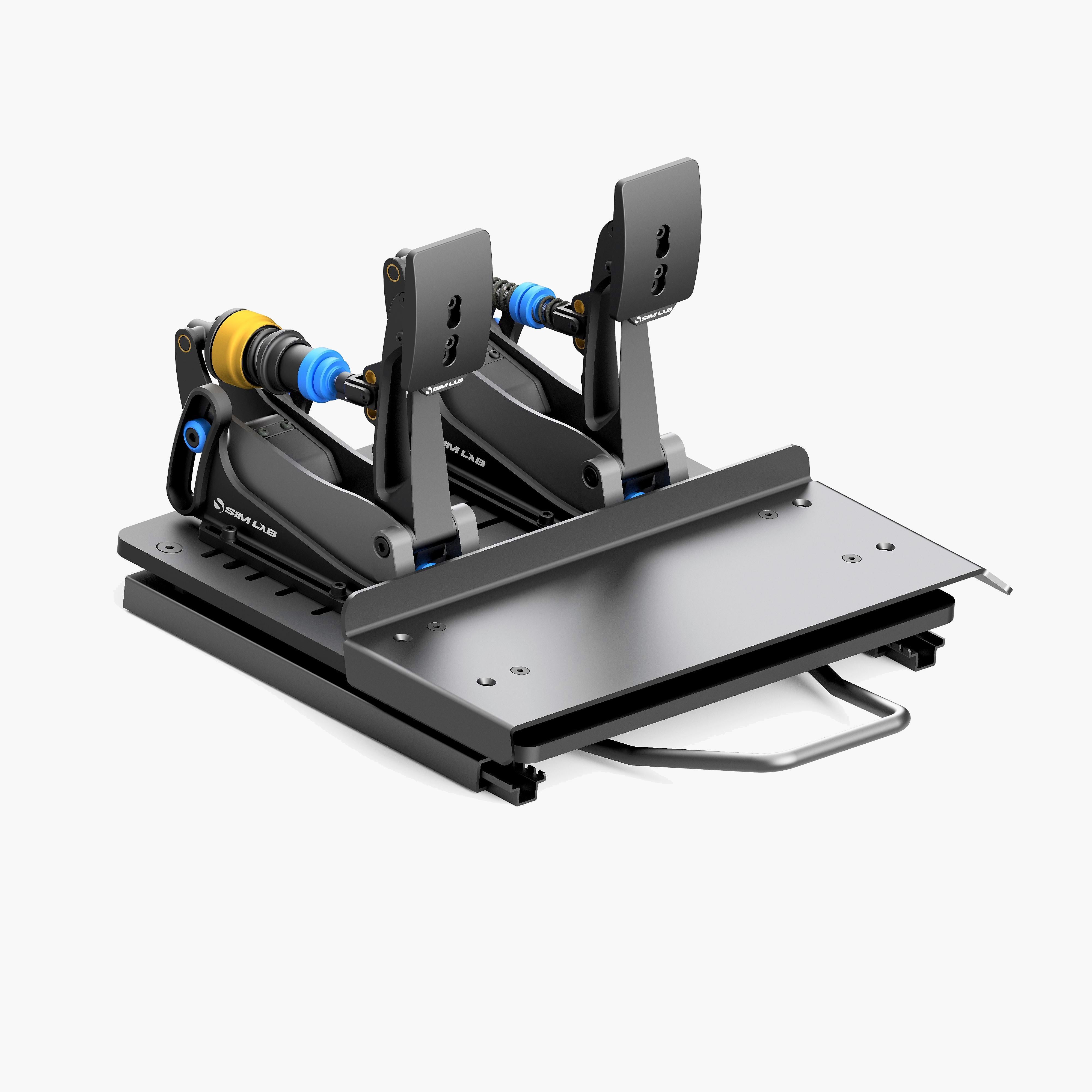 Pedal slider baseplate with the XP1 pedals and heel rest.
